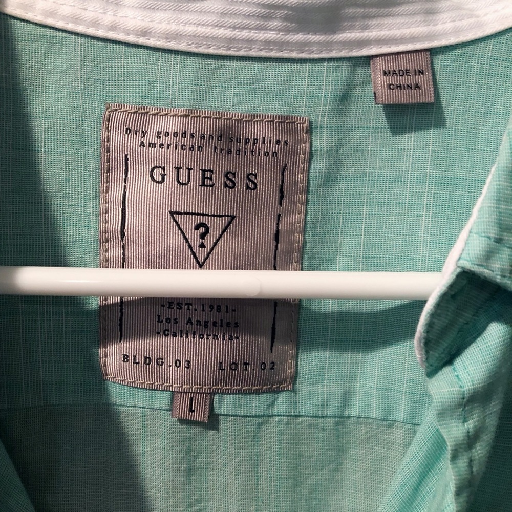 Guess - Teal Button Down Shirt - Picture 2 of 3